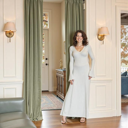 Lazzzy Velvet Blackout Extra Long Curtains Thermal Insulated Room Window Drapes - Image 7