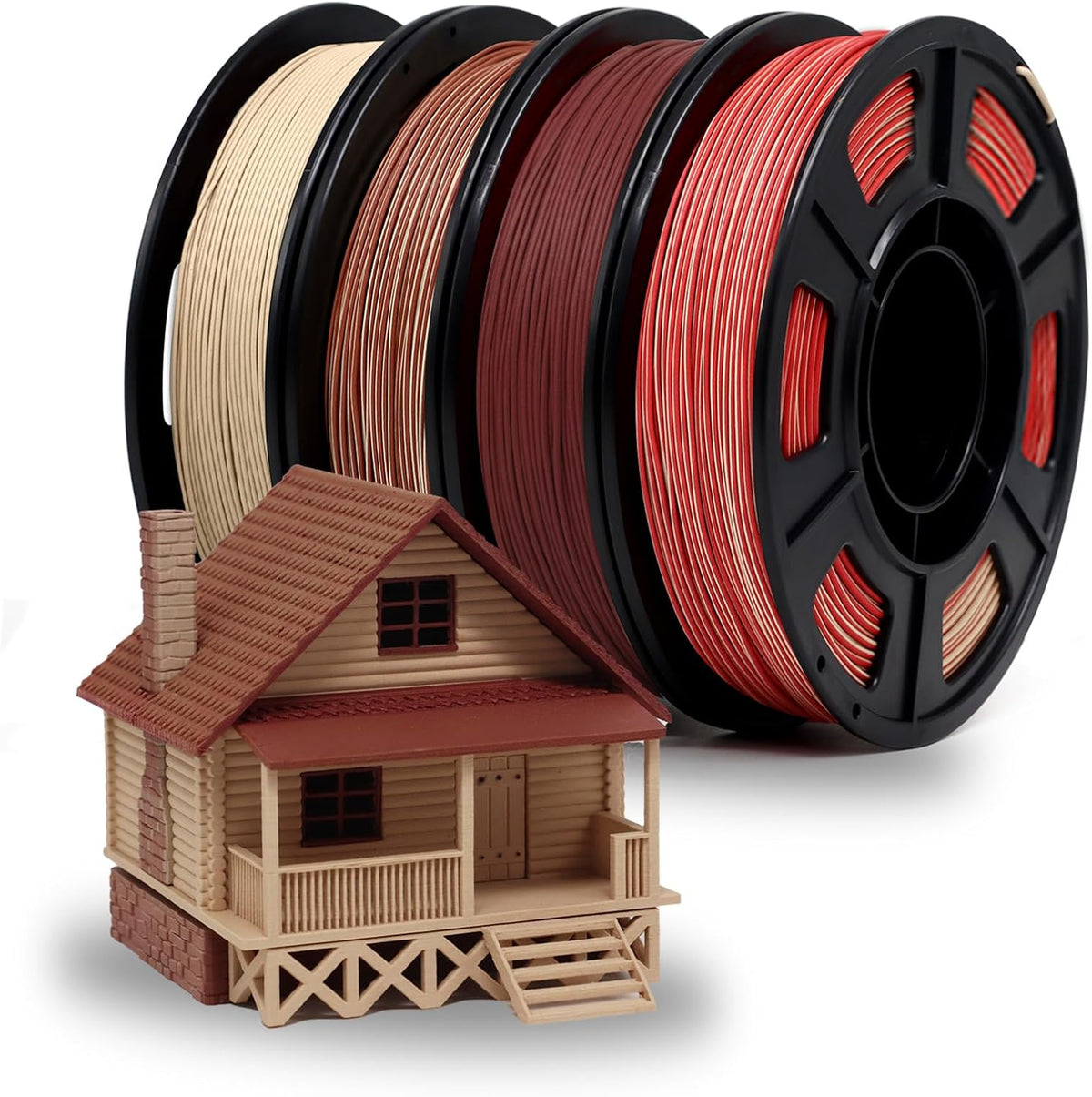 YOUSU 3D Printer Filament Bundle, Wood PLA Filament 1.75mm, Multicolor 3D Pri...