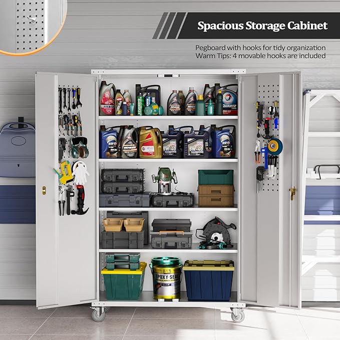 VINGLI Upgraded Wide & Deep Garage Storage Cabinet, Metal Storage Cabinet - Image 2