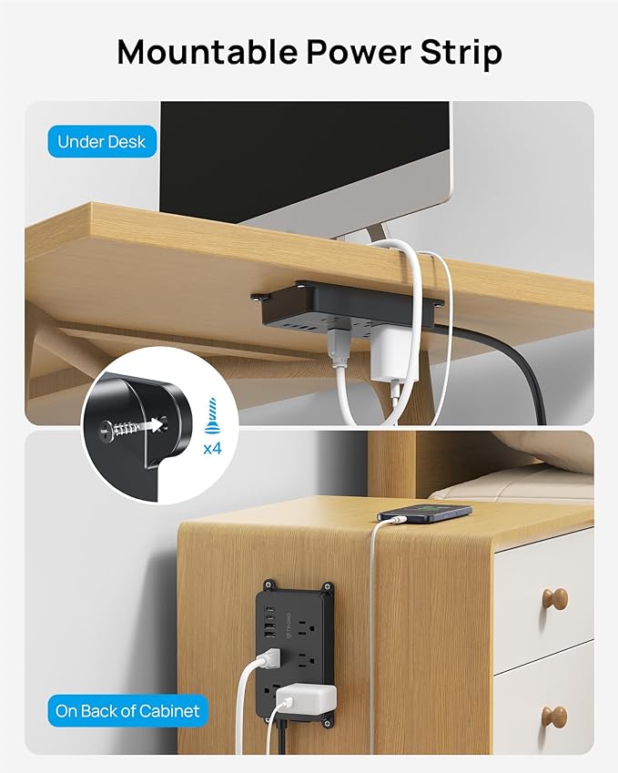 TROND Power Strip Surge Protector, 5 Widely-Spaced Outlets - Image 6