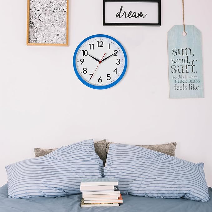 AKCISOT Wall Clock 10 Inch Silent Non-Ticking Modern Clocks Battery Operated - Image 4