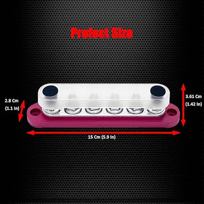 6 x M8 Studs Power Distribution Block Bus Bar 12V, Ampper 5.9" HD 200A Marine - Image 5