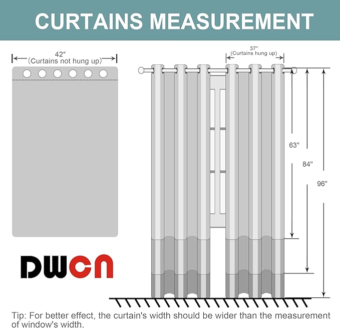 DWCN Pure White Window Curtain W42xl54 Inches Long, Privacy Protection Thermal - Image 5