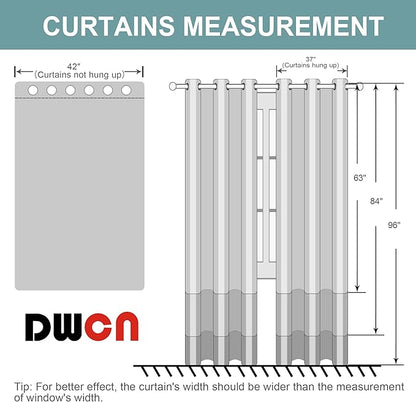 DWCN Pure White Window Curtain W42xl54 Inches Long, Privacy Protection Thermal - Image 5