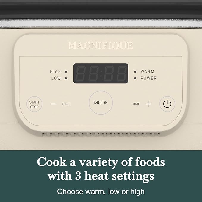 MAGNIFIQUE 6 Quart Programmable Slow Cooker Removable Healthy Nonstick Pot - Image 3