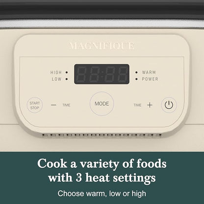 MAGNIFIQUE 6 Quart Programmable Slow Cooker Removable Healthy Nonstick Pot - Image 3