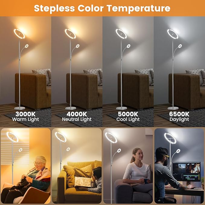 SIBRILLE 2-in-1 Dimmable Floor Lamp - Image 3