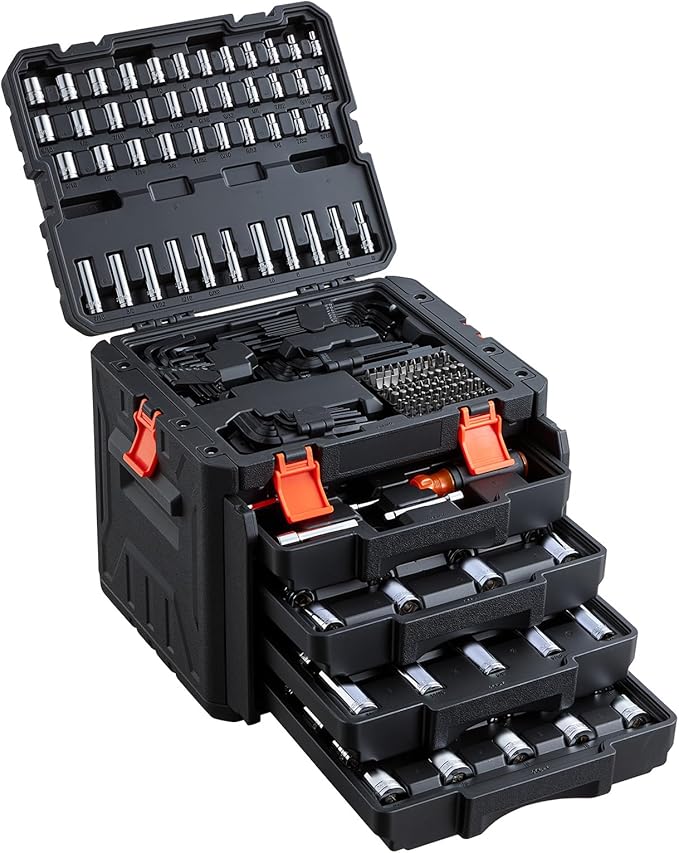 VEVOR Mechanics Tool Set, 256-Piece Mechanic Tool Kit, 1/4 in, 3/8 in, and 1/2 by VEVOR