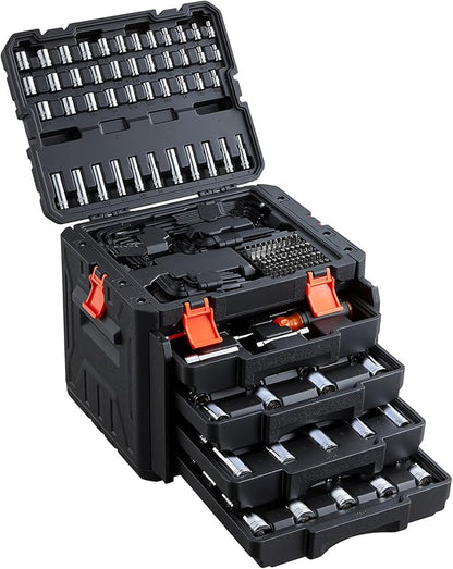 VEVOR Mechanics Tool Set, 256-Piece Mechanic Tool Kit, 1/4 in, 3/8 in, and 1/2 by VEVOR