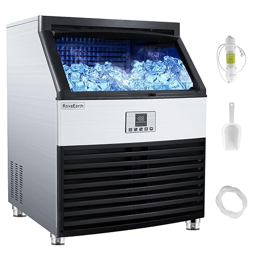 Commercial Ice Maker, 110V Automatic Ice Making Machine Stainless Steel 325 by Unknown