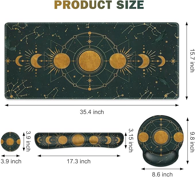 Large Desk Mat, Gaming Mouse Pad, Desk Pad Protector, XXL Mousepad + Keyboard - Image 2