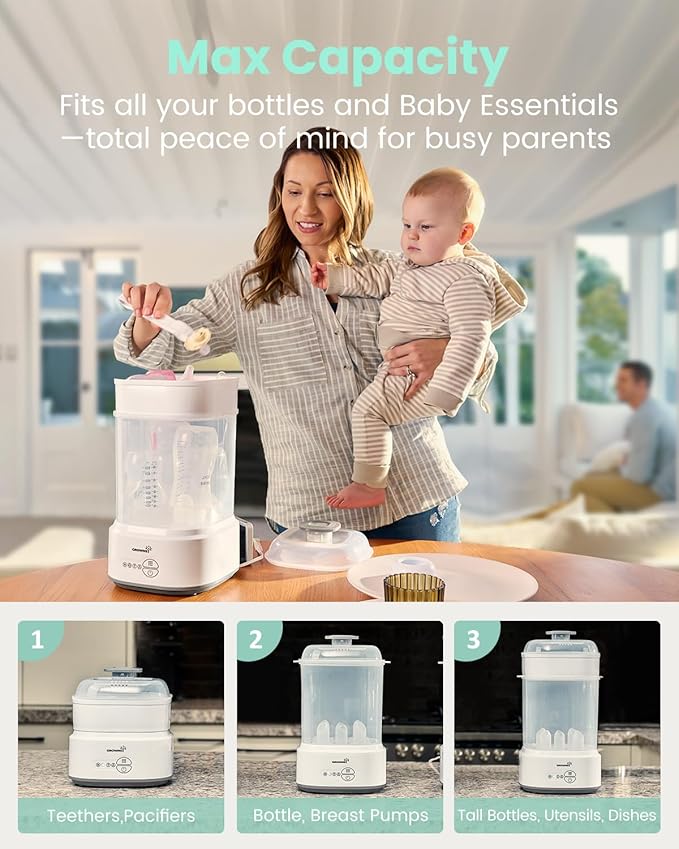 GROWNSY Bottle Sterilizer and Dryer, Compact Electric Steam Baby Bottle - Image 6