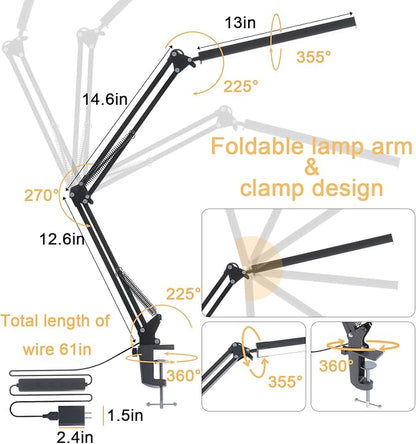TROPICALTREE LED Desk Lamp for Home Office, Clamp-On - Image 4