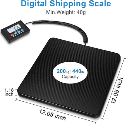 Fuzion Shipping Scale, 440LB x 10g High Accuracy Postal Scale, Hold/Tare - Image 2