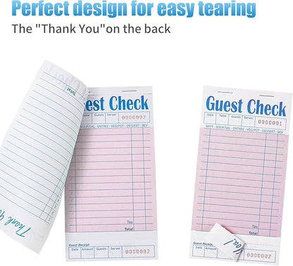 4 Pack Pink Guest Checks Books for Servers Server Note Pads, Waiter Checkbook - Image 4