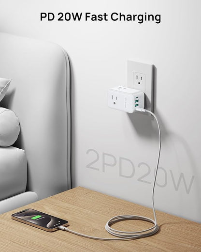TROND Multi Plug Outlet Extender 2 Pack, 3 Way Outlet Splitter - Image 4