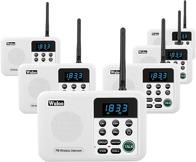 Wuloo Intercoms Wireless for Home 1 Mile Range 22 Channel 100 Digital Code by Wuloo