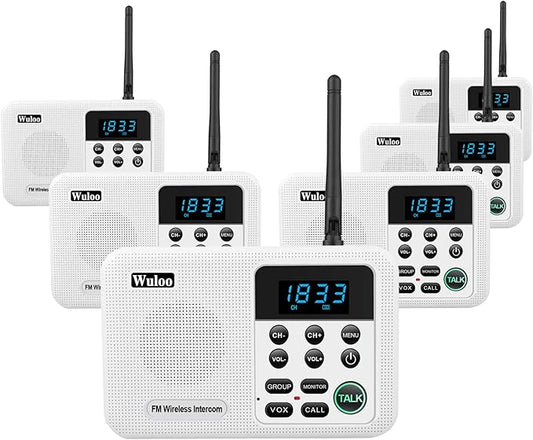Wuloo Intercoms Wireless for Home 1 Mile Range 22 Channel 100 Digital Code by Wuloo