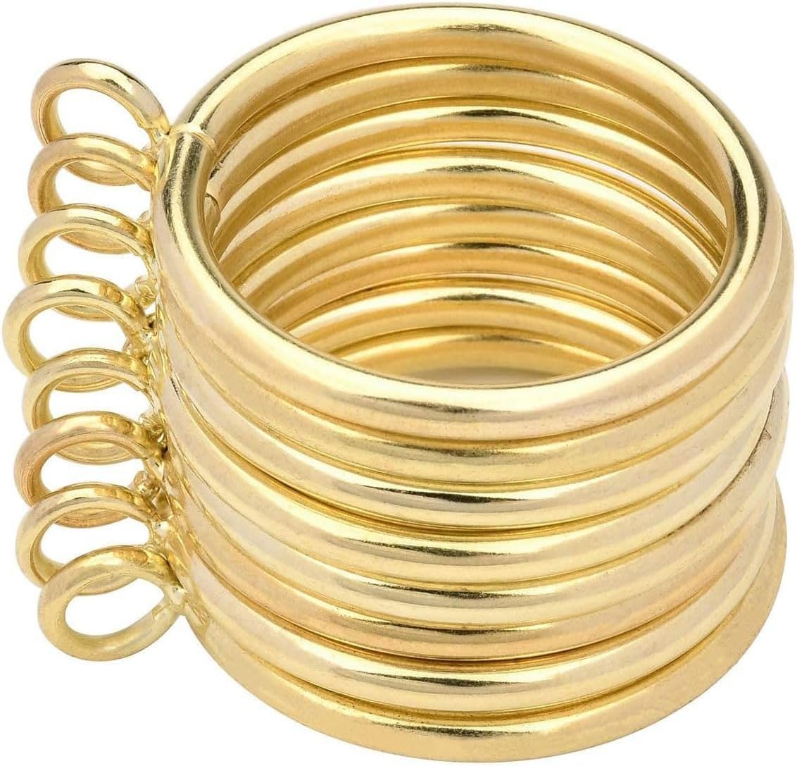 24Pcs 1.5-Inch Inner Diameter Metal Curtain Rings with Eyelets,Fits Up to 1 1/4-Inch Rod,4 mm Diameter Wire (Gold-24pcs)