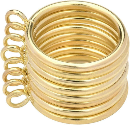 24Pcs 1.5-Inch Inner Diameter Metal Curtain Rings with Eyelets,Fits Up to 1 1/4-Inch Rod,4 mm Diameter Wire (Gold-24pcs)