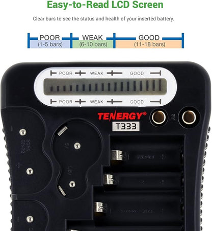 Tenergy T-333 Universal Battery Tester, LCD Display, Cell Checker, - Image 4