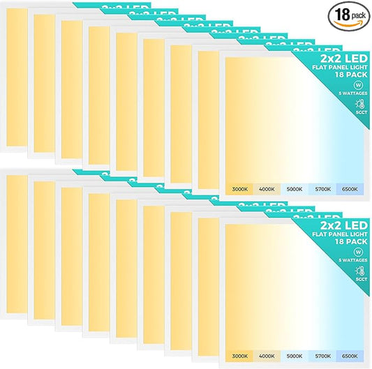 Aphyni 18 Pack 2x2 LED Flat Panel Light, Dimmable Office Kitchen Flush Mount by Aphyni