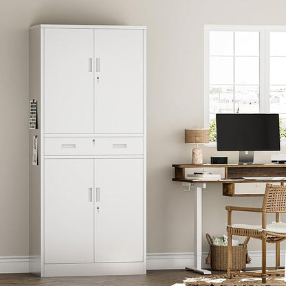 Metal Storage with 1 Drawer, Steel Storage File Cabinet - Image 8