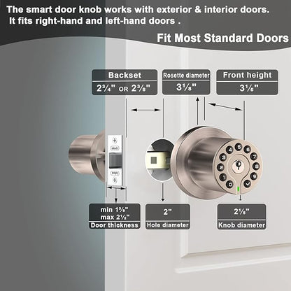 iulock IU-20 Code Door Lock, Electronic Door Knob - Image 5