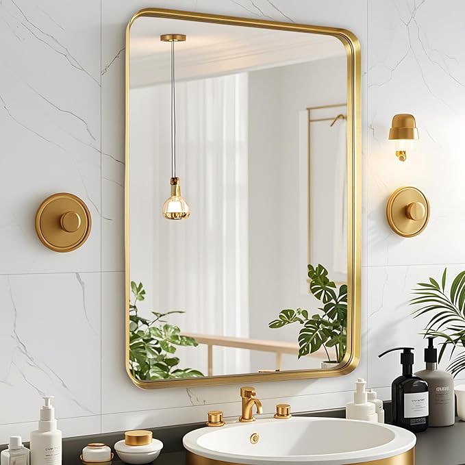 Fabuday Gold Bathroom Mirror 22x30 Inch by Fabuday