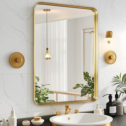Fabuday Gold Bathroom Mirror 22x30 Inch by Fabuday