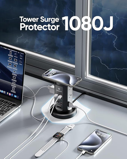 Kakyanill 115W USB Charging Station, Surge Protector Power Strip Tower - Image 5