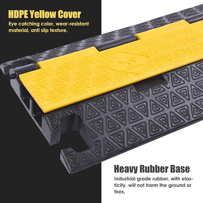OranLite Heavy-Duty Rubber Cable Protector Ramp, Floor Cable Wire Cord Cover - Image 3