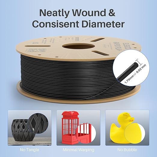 ELEGOO Rapid PLA Plus Filament 1.75mm Yellow 1KG, PLA+ 3D Printer Filament - Image 5