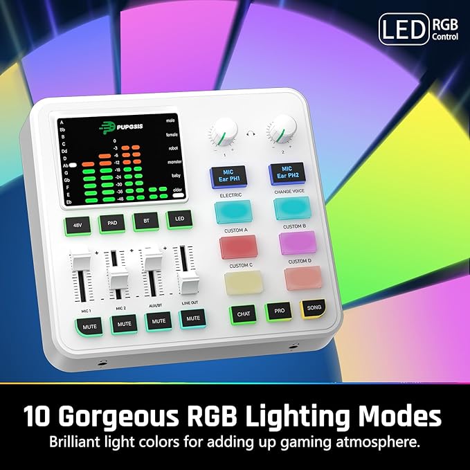 PUPGSIS qwe Gaming Audio Mixer, Audio Interface - Image 4