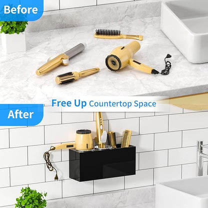 NIUBEE Hair Dryer Holder, Hair Tool Organizer Wall Mount, Blow Dryer Holder - Image 7