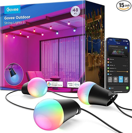 Govee Smart Outdoor String Lights 2, 48ft Outdoor Lights by Govee