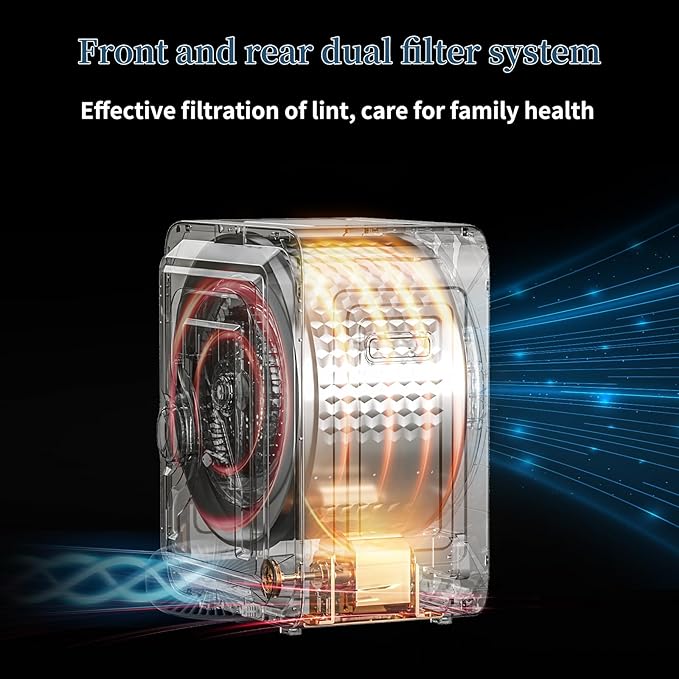 Zynkez Portable Clothes Dryer, 110V Electric Compact Laundry Dryer - Image 6