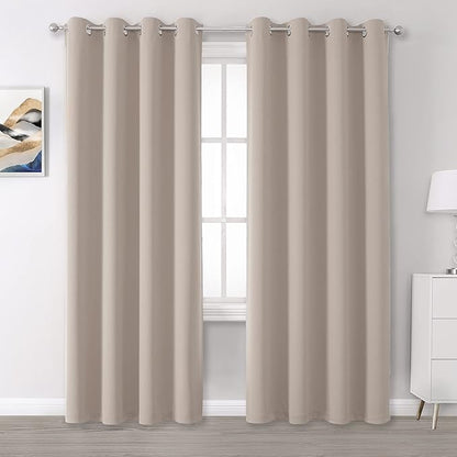 DUALIFE Blackout Curtains 96 Inches Long by DUALIFE