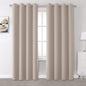 DUALIFE Light Brown Curtains for Bedroom-Blackout Curtain Panels 84 Inches Long by DUALIFE