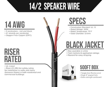 Voltive 14/2 Speaker Wire, Riser CL3R, 500ft - Image 2