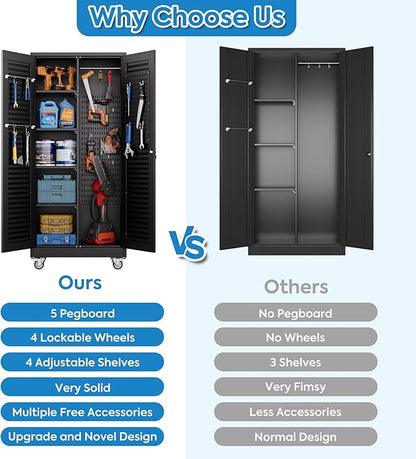 Mop and Broom Closet Storage Cabinet - Image 5