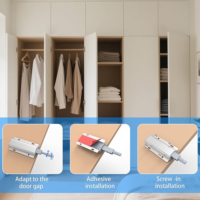 3 Pack Push to Open Cabinet Hardware, Touch Latches - Image 4