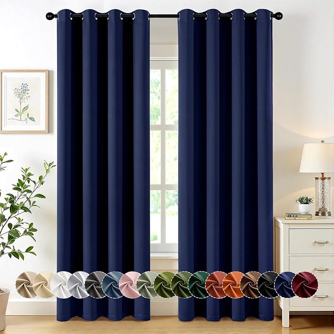 MIULEE Navy Blue Blackout Curtains by MIULEE