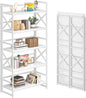 4NM 5 Tiers No Assembly Book Shelves, 51.2" H Folding Bookshelf Bookcase Open by 4NM
