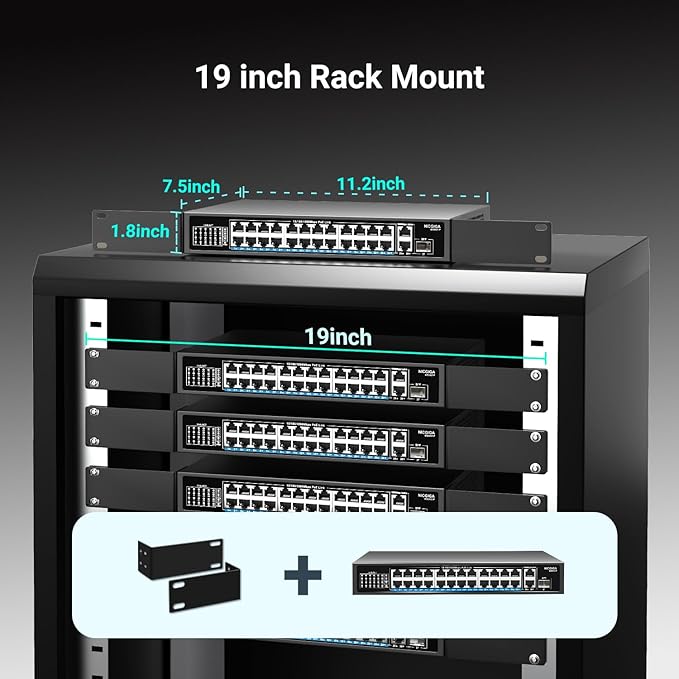 NICGIGA 24-Port Gigabit PoE Switch - Image 4