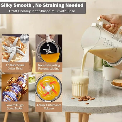 50oz Nut Milk Maker & Grinders, 10-in-1 Soy, Oat & Rice Milk Maker - Image 5