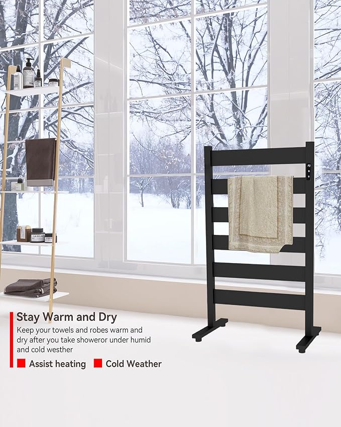 Heated Towel Rack – Rapid PTC Heating, LED Timer Control, High Temp & Large - Image 4