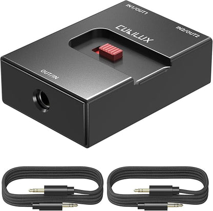 Cubilux 3.5mm Audio Selector, Bidirectional 2-In-1-Out or 1-In-2-Out 1/8-in TRS by Cubilux