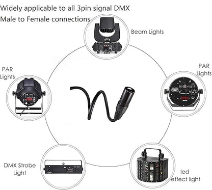 MFL. 25 ft Flexible DMX Cable 3 Pin Signal XLR Male to Female Cable Wire - Image 7