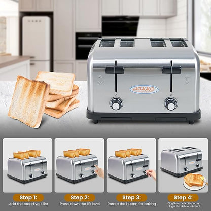 Hakka Toaster 4 Slice, Heavy-Duty Stainless Steel Toasters Commercial Toaster - Image 7
